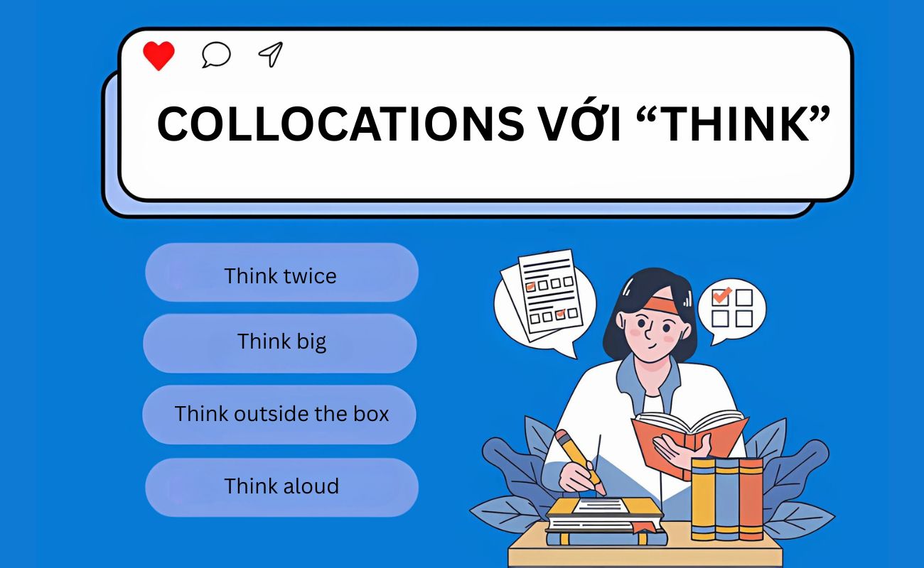 Các collocations thông dụng với "think"