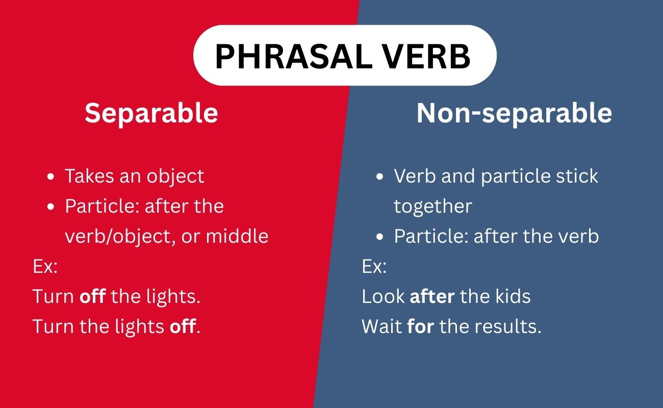 2 types of phrasal verbs