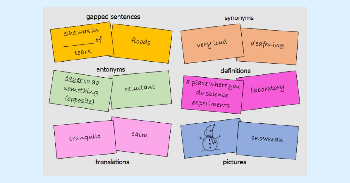Flashcard tiếng Anh điền vào chỗ trống
