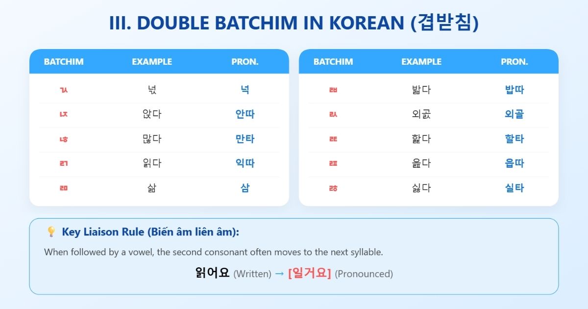 Double Batchim in Korean