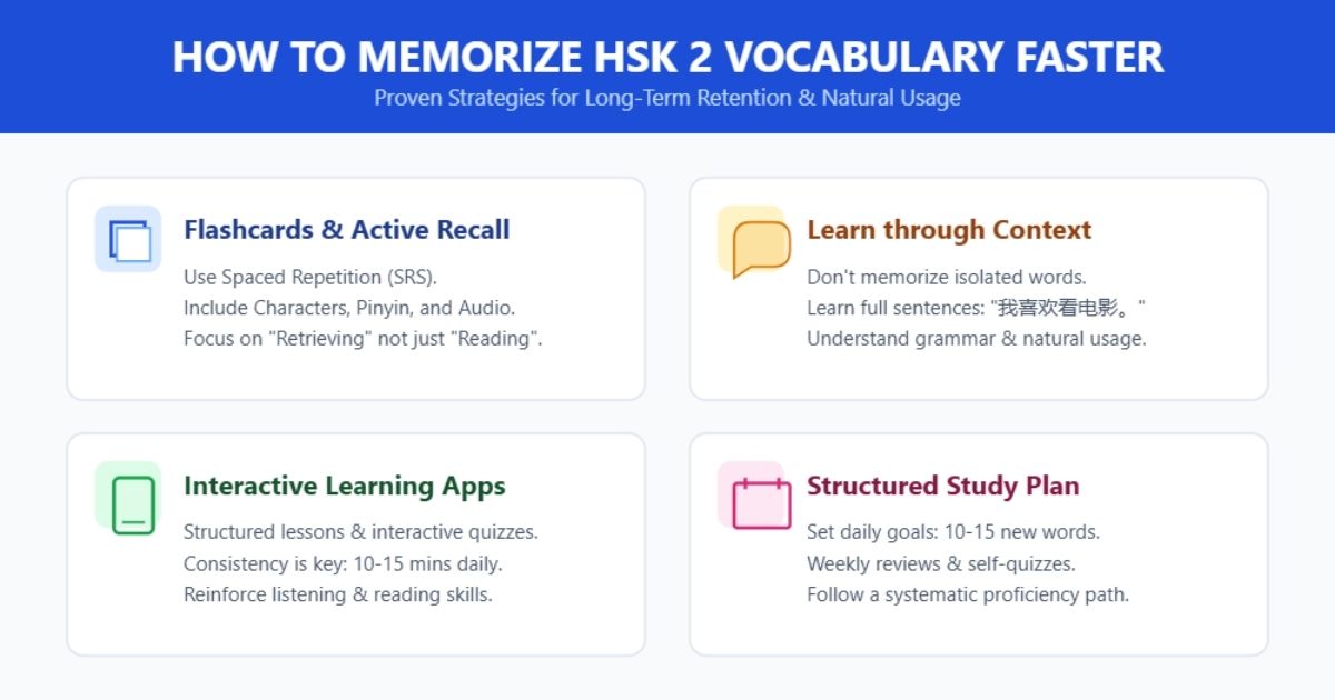 How to memorize HSK 2 vocabulary faster