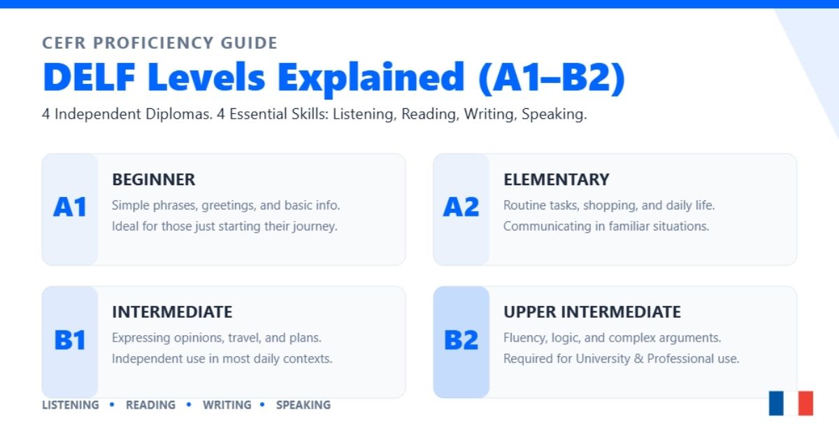 DELF Levels Explained (A1–B2)